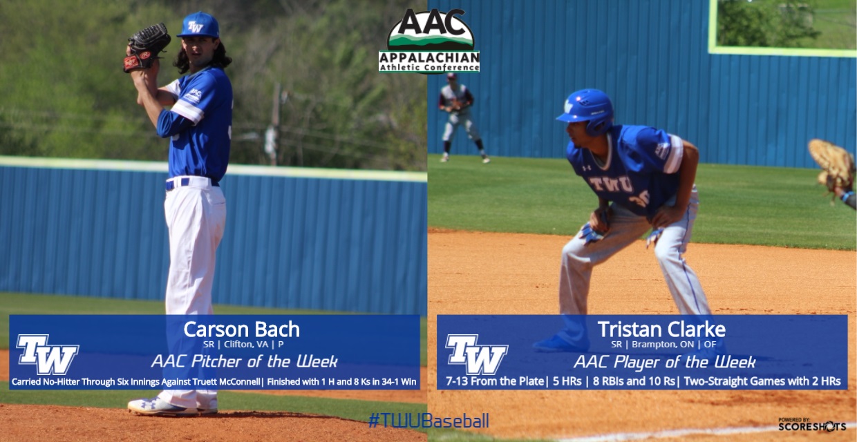 Carson Bach and Tristan Clarke Take AAC Baseball Weekly Honors